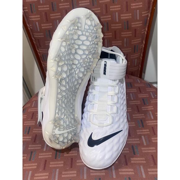 New Men's Sz 9.5 Nike Force Savage Pro 2 Football Cleats White Black AH4000-100 - Picture 4 of 7